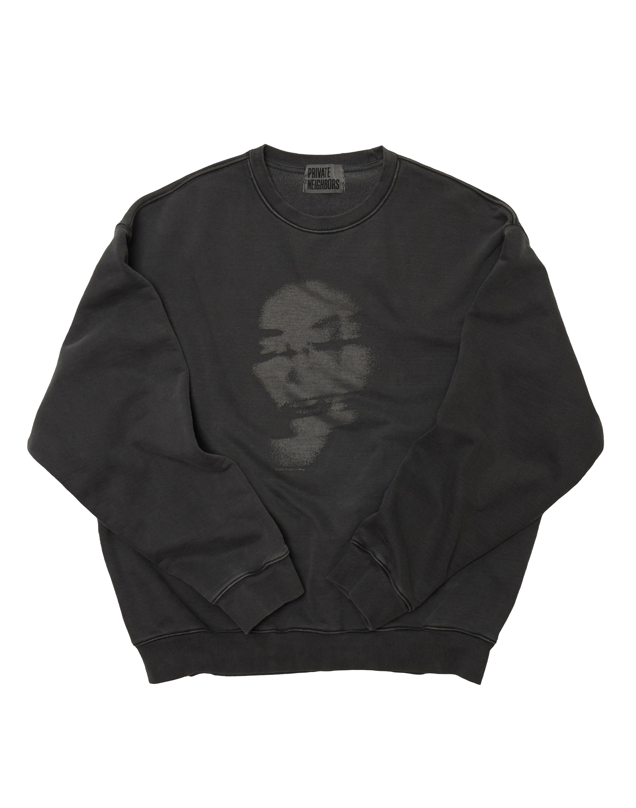 Faded Face Sweatshirt(Pigment Dyed)-Charcoal