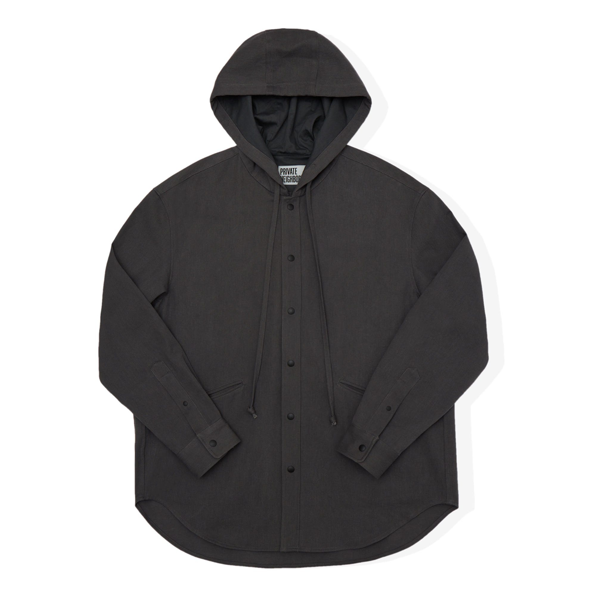Oversized Hoodie Shirt Jacket-Charcoal Grey